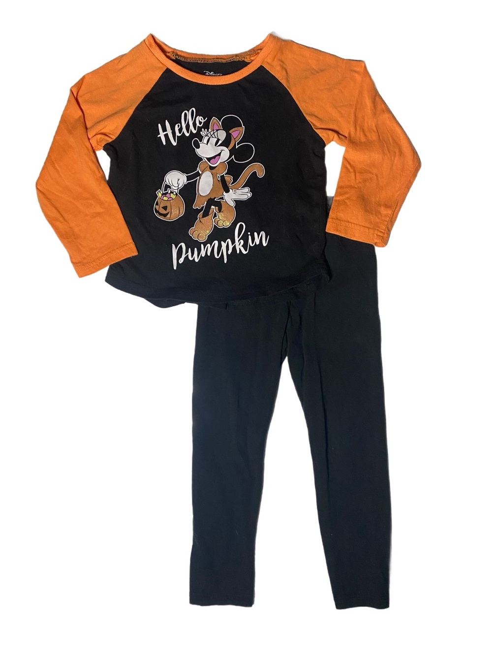 Disney Minnie Mouse Hello Pumpkin Long Sleeve Tee & Leggings Set Size 3T